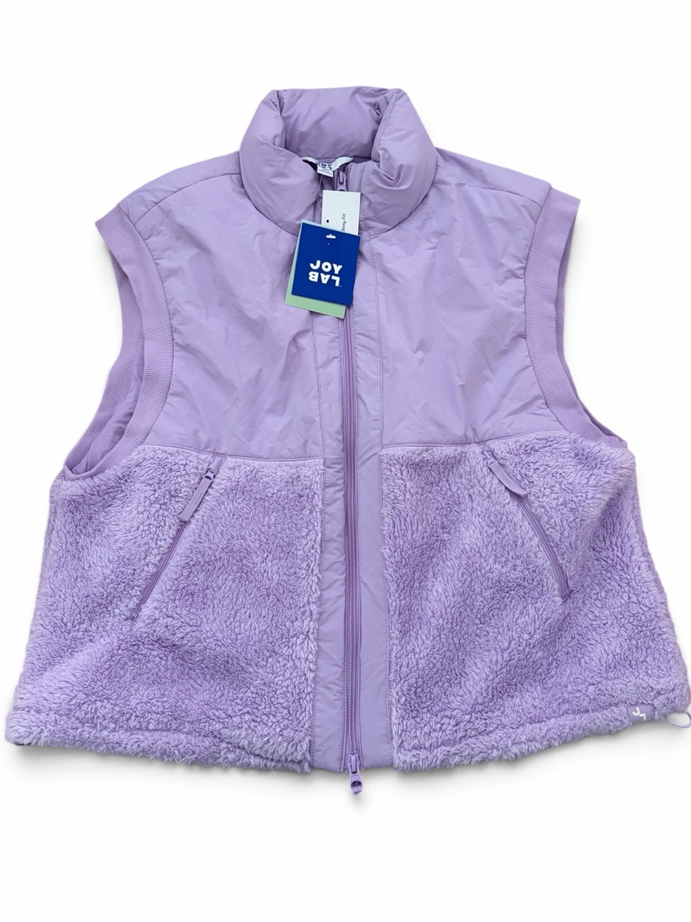 JoyLab Lavender Sherpa Puffer Vest